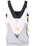 Caramel Cantina 4 Pack Nursing Maternity Women’s Sleep Comfort Bralette Bra, Basics, 3X-Large
