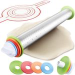 Stainless Steel Adjustable Rolling Pin with Baking Mat