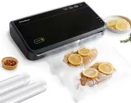 FoodSaver Vacuum Sealer Machine, Automatic Bag Detection, Sous Vide Friendly, with sealer bags, roll, handheld vacuum sealer, black