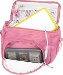 Orzly High Quality Multi Shoulder Bag for ​Nintendo DS (Suitable for Versions of DS with a folding screen):DS / DS Lite / 3DS / 3DS XL / New 3DS / New 3DS XL / 2DS XL) - Portable Bag with Carry Handle and Adjustable Shoulder Strap, Belt Clip, Pink