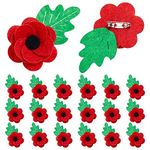 Yaomiao 18 Pieces Red Felt Poppy Brooch Badge Felt Flower Pin Red Poppy Craft Embellishments Handmade Brooches for Remembrance Day Brooch Making, Arts and Crafts, Sewing Projects