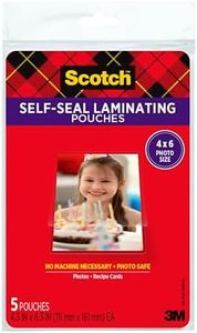 Scotch Self-Sealing Laminating Pouches, Glossy Finish, 4.3 x 6.3 Inches, 5 Pouches (PL900G)