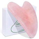 BAIMEI Gua Sha Facial Tool for Self Care, Massage Tool for Face and Body Treatment, Made of Rose Quartz, Relieve Tensions and Reduce Puffiness