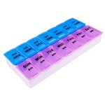 Apex Twice-A-Day Weekly Pill Organizer, Weekly Pill Organizer, 2 Times a Day Color-Coded, Easy-Open, See-Through Lids, Organize Medication or Vitamins by AM, PM or Morning and Bedtime