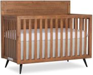 évolur Stilnovo Mid-Century 4-in-1 Convertible Baby Crib in Sugar Cane, GreenGuard Gold & JPMA, Converts to Toddler, Day & Full-Size Bed, 3 Mattress Heights, Modern Retro Design Nursery
