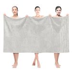 American Soft Linen 35x70 Jumbo Large Bath Towels, 100% Cotton Turkish Bath Sheet, Oversized Luxury Bath Towel Sheets for Bathroom Beach and Pool, Silver Grey