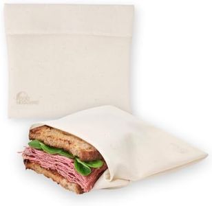 Food Huggers Reusable Sandwich Bags - Soft Touch Silicone Fabric, BPA Free, Dishwasher Safe Sandwich Containers - Eco-Friendly Reusable Sandwich Bags for Fresh and Safe Meal Storage (Medium)