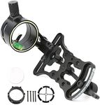 Archery Compound Bow Sight 0.019" Fiber Optic Single Pin Bow Sight Micro-Adjustable Aim Sight Toolless Quickset with 4X 6X 8X Lens and Sight Light Compound Bow Accessory (Bow Sight with 4X Lens)