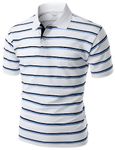 Xpril Men's 180-200 TC Silket Striped Polo Dri Fit Collar T-Shirt