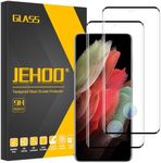 JEHOO [2 Pack] for Galaxy S21 Ultra Tempered Glass Screen Protector 6.8-Inch, Fingerprint Unlock, 9H 3D HD Curved Full Coverage Glass Film for Galaxy S21 Ultra 5G