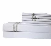 Mollia Cotton Presents its USA Exclusive Product (8 Pieces Set in a Unique Design) Made of Finest Egyptian Cotton, Queen-White with Elegant Decoration ,Fits Mattress up 18" (Chenille Gray)