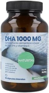 DHA 1000 mg 60 Perlas Naturitas Essentials | Alta concentración | DHA puro | DHA, EPA y vitamina E | Aceite de Pescado | Sin metales pesados | Concentrado de triglicéridos