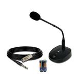 MX Professional Desk Standing Microphone Microphone/Table Gooseneck Wired Unidirectional Microphone System, XLR to 1/4'' Sound Cord - for Karaoke, Conference- (D26-15 Inch)