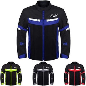 HWK Mesh Motorcycle Jacket Riding Air Motorbike Jacket Biker CE Armored Breathable (XXX-Large, Blue)