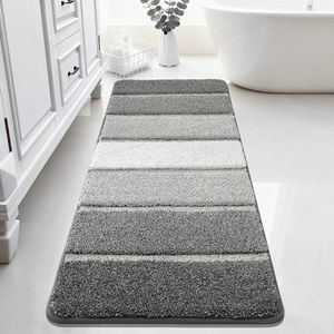 COSY HOMEER Bathroom Rugs 59x20,Ultra Soft Absorbent Bath Mat,Dark Gray