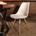 Finch Fox Eames Replica Nordan DSW Stylish Modern Furniture Plastic Chairs with Cushion White Colour