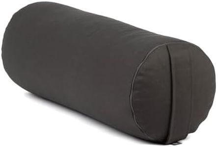 bodhi | Yoga Bolster ECO | 100% Bio-Baumwolle | Yogarolle mit Bio Dinkelfüllung | Waschbarer Bezug | Yogakissen rund für Restoratives Yoga Übungen | Groß ca. 65 x 20 cm | anthrazit