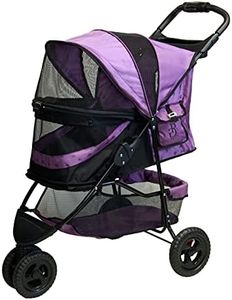 Pet Gear No-Zip Special Edition 3 Wheel Pet Stroller for Cats/Dogs, Zipperless Entry, Easy One-Hand Fold, Removable Liner, Cup Holder, 4 Colors