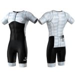 SLS3 Triathlon Suits Mens - Aerodynamic Sleeved Mens Tri Suit - Men Triathlon PRO FX Fabrics - Premium Mens Triathlon Suit - Lightweight Trisuit Triathlon Men (Sky Blur, Medium)