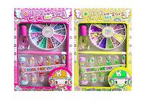 GJSHOP Girl's and Baby's Plastic Different Colored Attractive Nail Art Set - Multicolor - Pack of 2