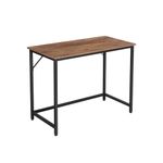 VASAGLE Computer Desk, Small Office Desk and Workstation, Work Desk for Home Office, Study, Bedroom, 50 x 100 x 76 cm, Industrial Style, Metal Frame, Hazelnut Brown and Black LWD041B03