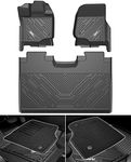 3W Floor Mats & Front Carpet Fit for Ford F150/F-150 Lighting SuperCrew Cab 2015-2024, TPE All Weather Accessories Custom Fit Full Set Pick-up Truck Car Liners (Cut to Fit with Under-Seat Storage)