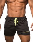 Men's Fitted Shorts Bodybuilding Workout Gym Running Tight Lifting Shorts Pants, Medium, Black