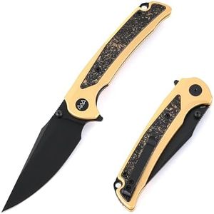 WIXCO EDC Pocket Knife, 3.6" 14C28N Clip Point Folding Knife, Aluminium With Steel Inlay Handle and Liner Lock, Camping Hiking Hunting Outdoor Knives