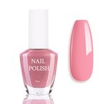 Pink Nail Polish - Dusty Pink Nail Varnish - Grey Pink Quick Dry Nail Varnish - Long Lasting & Chip Resistant Nail Polish, No Need Cure DIY Home Manicure