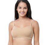 Enamor A022 Basic Cotton Stretch Cami with Detachable Straps Bra - Non-Padded Wirefree High Coverage - Skin