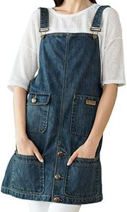 VANTOO Denim Apron with Pockets for Women, Kitchen Chef Cooking Apron for Men, Gifts for Mom, Blue