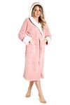 CityComfort Dressing Gown Women, Fluffy Bath Robes for Women, Gifts for Her (M, Dusky Pink)