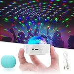 URAQT Mini Disco Ball Light, 3 Colours RGB Mini Disco Light Party Light, USB Rechargeable Sound Activated Disco Ball, LED Music Controlled Stage Light for All Parties and Car Interior Decoration