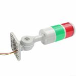 12V Led Signal Warning Light, CNC Machine Indicator Alarm Signal Tower Light Safety Stack Andon Lights with Rotatable Base(2-Level with Buzzer)