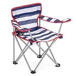 Yello Kid's Folding Beach Chair Camping, Blue/White Stripe, 35 x 58 x 53 cm