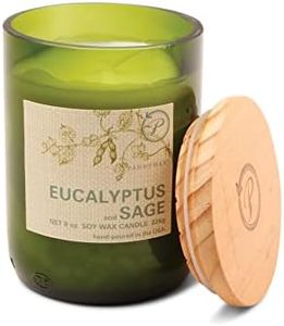 Paddywax Candles Eco Collection Soy Wax Blend Candle in Glass Jar, Medium- 8 Ounce, Eucalyptus & Sage