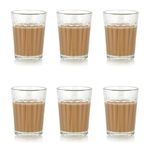 Neema 6 Pcs Tapri Special Cutting Chai,Milk,Coffee Small Glass Cups Mug Best Items Home Crockery for Kitchen (Transparent, Pack of 6) (100 ml - Cup Set of 6)