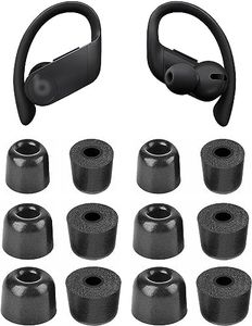 ALXCD Foam Ear Tips Compatible with Powerbeats Pro Headphone, 6 Pairs S/M/L 3 Sizes Soft Memory Foam Earbuds Tips Replacement Foam Tips, Compatible with Powerbeats Pro PB Pro 6 Pairs Black