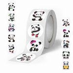 Cartoon Panda Stickers (500 pcs),Cartoon Decal Rolls Self Adhesive Seals for Kids Girls Boys Teen Birthday Party Decorations Water Bottle Laptop Scrapbook Cards Envelopes