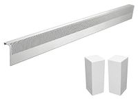 Basic Series Galvanized Steel Easy Slip-On Baseboard Heater Cover in White (6 ft, Cover + L&R End Caps)