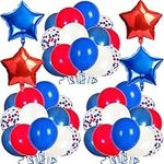 Blue Red White Decoration, 64Pcs Bl