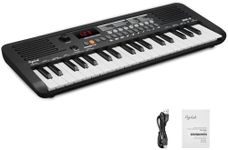 MK-2 37 Key Mini Keyboard Piano, POGOLAB Kids Keyboard Piano with 40 Song/200 Sound/200 Rhythm, MIDI Function, LED Display, Dual Speaker, Portable Electronic Keyboards for Beginner/Adult Travel, Black