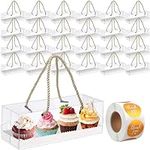 Qilery 36 Pcs Clear Cupcake Boxes w