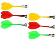 Forever Online Shopping Steel Magnetic Dart Board Darts Pins Darts (Pack of 6) Green Yellow Red