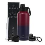 SOLARA Vacuum Insulated Water Bottle 1 Litre | Hot Water Bottle | Hot and Cold Thermosteel Bottle for Travel, Home, Office, School | Hot and Cold Sipper Bottle | Dark Intentions | 1L