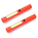 LED Work Light Magnetic Flashlights,Unique Cool Gadget Tool for Men Dad Husband Gift Idea,Portable Battery COB Work Lamp for Mechanic,BBQ,Car,Camping,Emergency (2 Pack,Orange,Batteries Included)