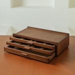 MEEDEN PRO Wood Artist Supply Storage Box - 3 Drawers Art Storage Box - Solid Beech Wood Storage Drawer Box for Pastels Pencils Pens Brushes Markers