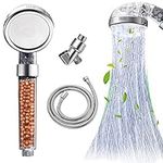 AmasSmile® High Pressure Shower Head with Hose and Bracket, Ionic Filter Filtration Turbo Vortex Water Saving 3 Mode Function Spray Turbocharged Hydro Jet Handheld Showerheads for Dry Skin & Hair…