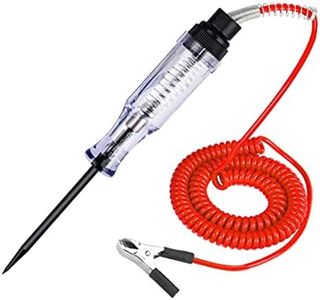 Test Light,Circuit Tester,12V,24V,140Inch prolong Cable,ABS Handle Material,Long Steel Probe Coating PU and Alligator Clip, for Continuity Car Voltage, for Sedan, SUV, RV, Truck