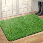 TREETONE Artificial Grass Door Mat, Thick Turf Grass Indoor/Outdoor Rug, Perfect for Entryway, Patio Lawn Synthetic Doormat, Dog Realistic Grass Mats, 24x35 Inches